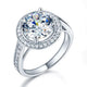 Luxury 925 Sterling Silver Wedding Anniversary Engagement Ring Halo 3.5 Ct Simulated Diamond