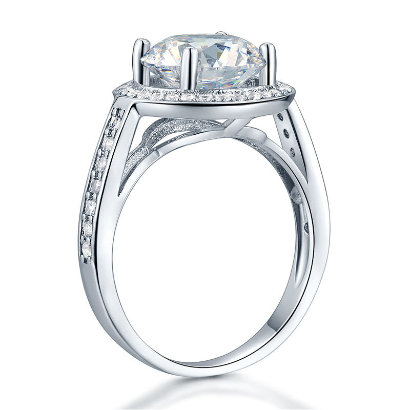 Luxury Halo Ring 3.5 Ct Simulated Diamond - View 3 | SelinJewels