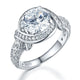 Vintage Style Art Deco 925 Sterling Silver Ring Promise Engagement
