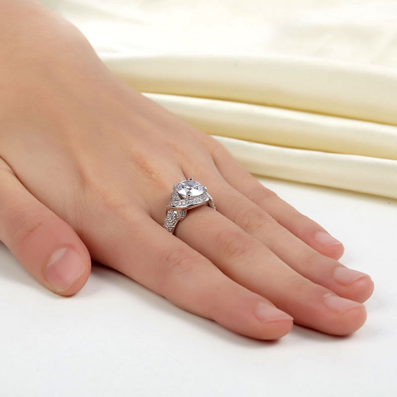 Vintage Style Art Deco Promise Ring - View 6 | SelinJewels