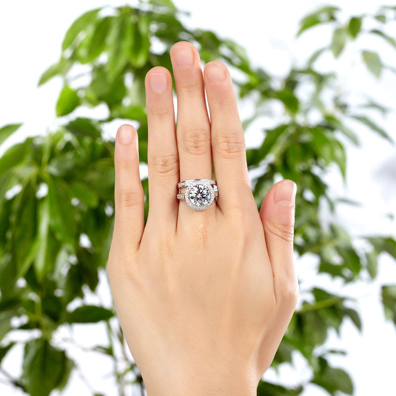 Luxury Promise Engagement Ring Set 3.5 Ct Vintage - View 2 | SelinJewels