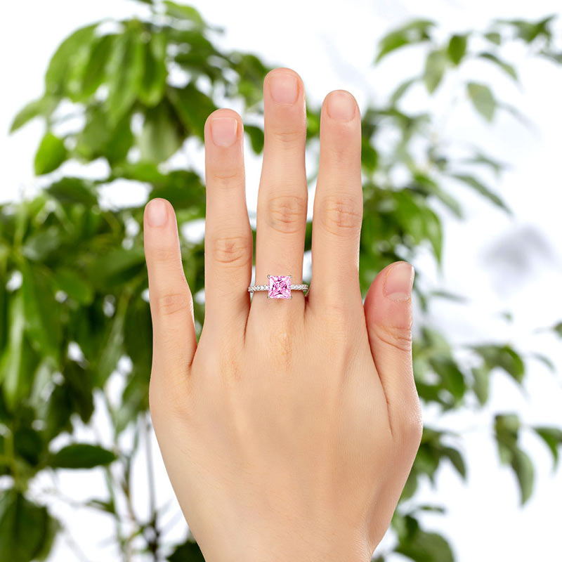 1.5 Ct Fancy Pink Diamond Wedding Ring - View 5 | SelinJewels