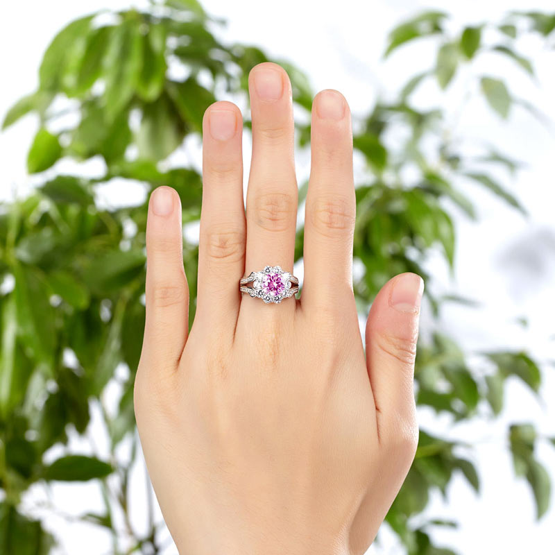 Art Deco Vintage Ring Fancy Pink Diamond - View 2 | SelinJewels