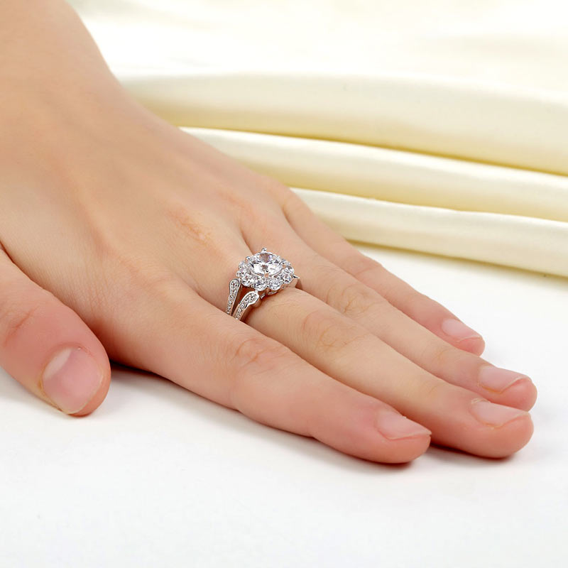 Art Deco Vintage Ring Simulated Diamond - View 5 | SelinJewels