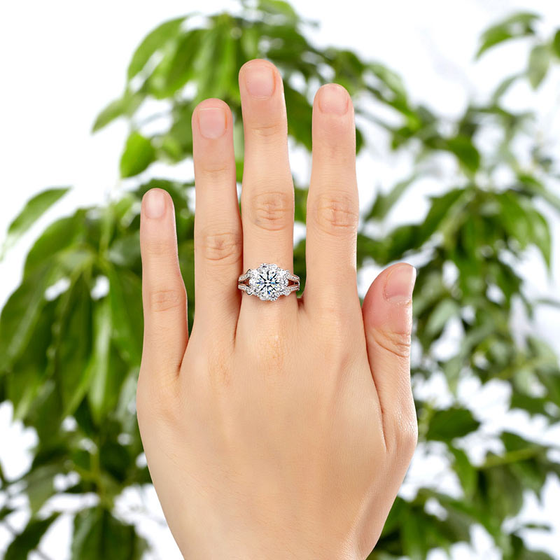 Art Deco Vintage Ring Simulated Diamond - View 2 | SelinJewels