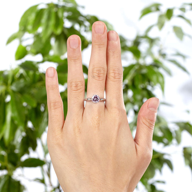 6 Claws Crown 925 Sterling Silver Wedding Promise Anniversary Ring 1.25 Ct Fancy Pink Simulated Diamond Jewelry