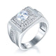 Men's Wedding Band Solid Sterling 925 Silver Ring Jewelry 1 Carat