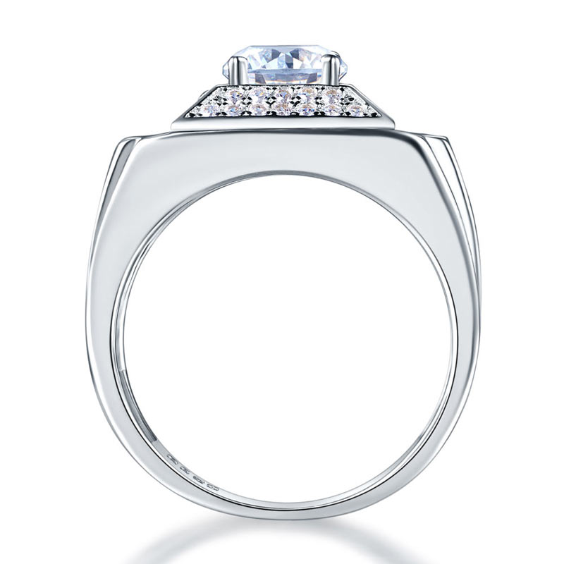 Men's Wedding Band 925 Silver Ring - View 3 | SelinJewels