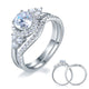 Solid 925 Sterling Silver Wedding Engagement Ring Set Anniversary Art Deco 1 Ct