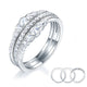 Solid 925 Sterling Silver Wedding Band Ring Set 3-Pieces Anniversary