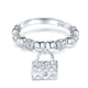 Solid 925 Sterling Silver Band Ring Dangle Purse New Style Design