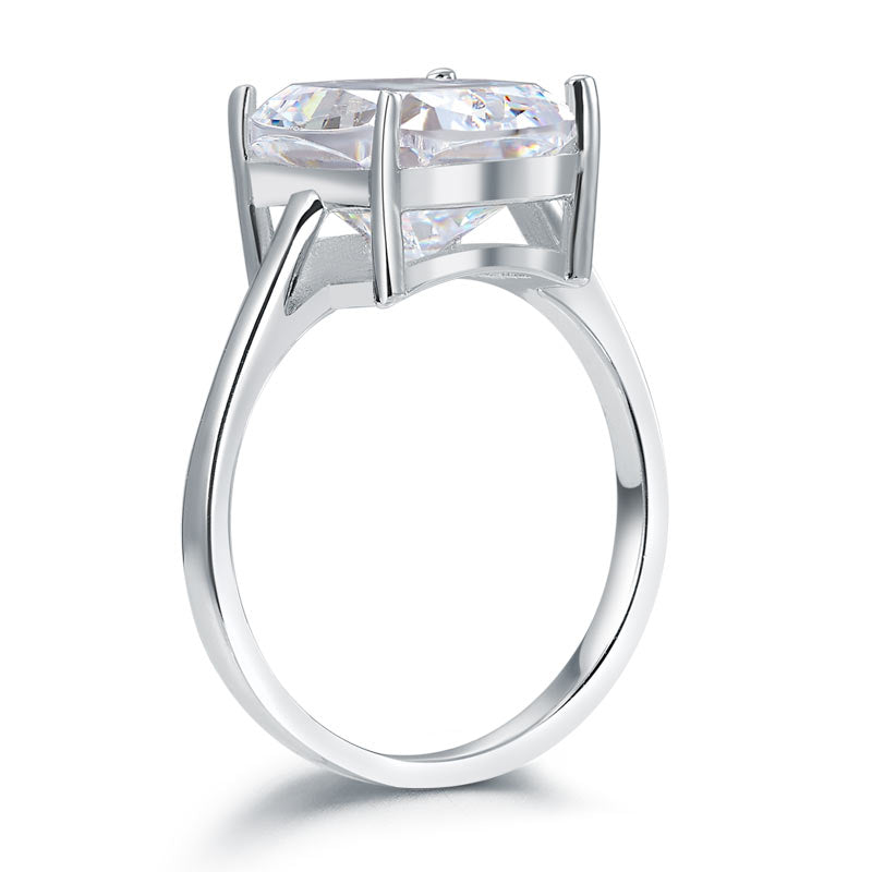 Solid 925 Sterling Silver 6 Carat Solitaire Luxury Ring - View 3 | SelinJewels