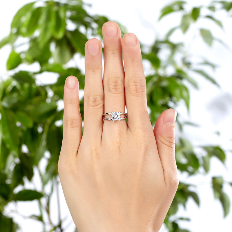 Princess Cut 1 Ct Promise Ring - View 2 | SelinJewels