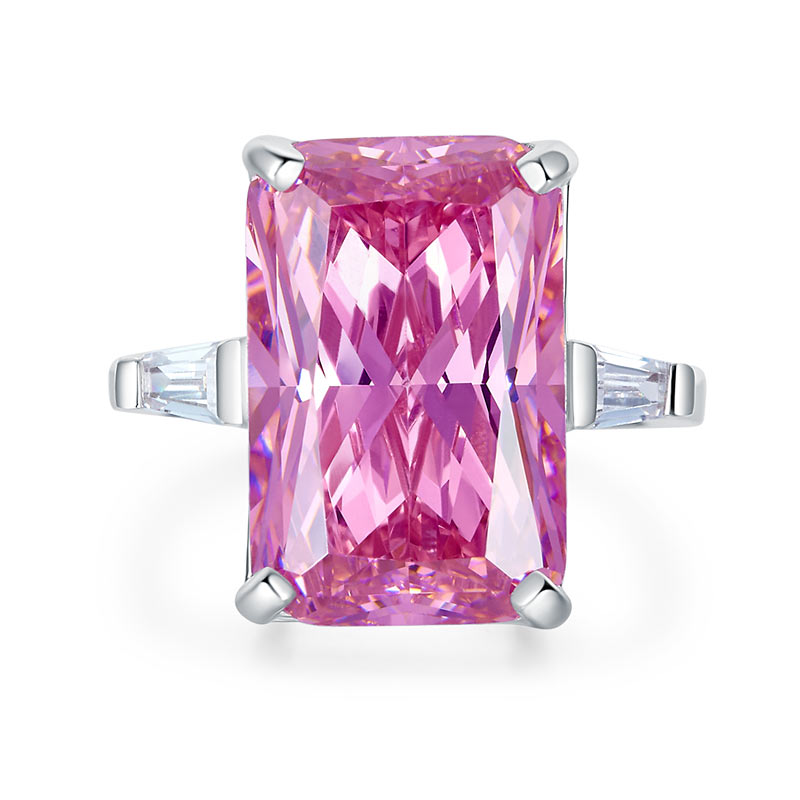 8.5 Carat Pink Simulated Diamond Stone Solid 925 Sterling Silver Ring Luxury | SelinJewels