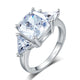 Cushion Cut 4 Carat Solid 925 Sterling Silver Ring Party Luxury Jewelry Simulated Diamante