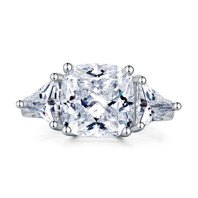 Cushion Cut 4 Carat Luxury Ring Simulated Diamond - View 3 | SelinJewels
