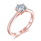 1 Carat 6 Claws Wedding Engagement Ring Solitaire Solid 925 Sterling Silver Rose Gold Plated