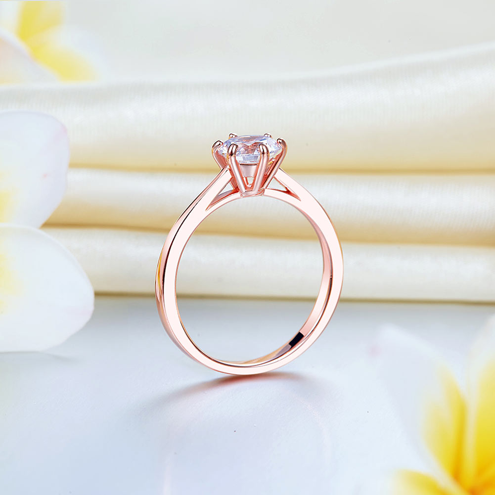 The Roselle Set - rose gold ring angle view