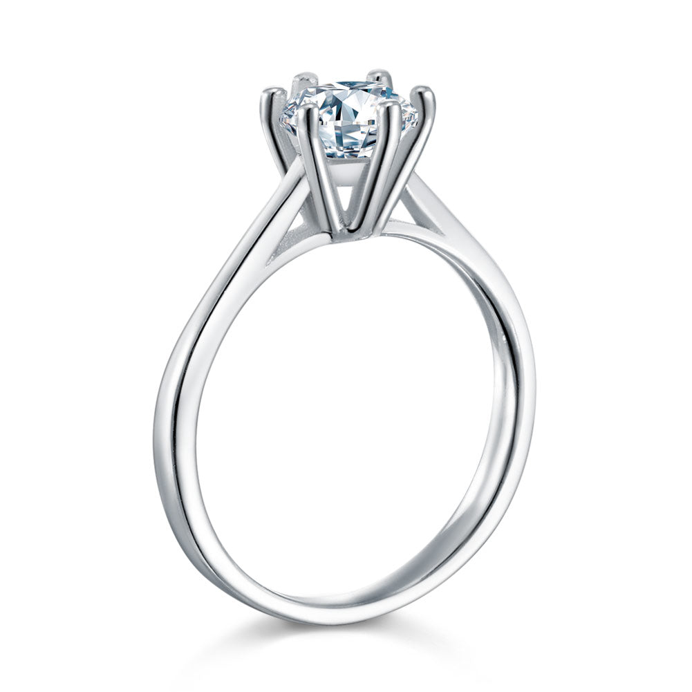 1 Carat Simulated Diamond Engagement Ring Classic - View 3 | SelinJewels
