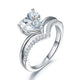 2 Carat Heart Simulated Cut Diamond Engagement Ring 925 Sterling Silver