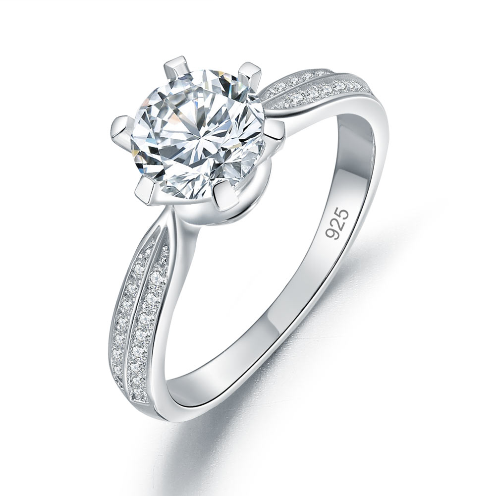 Engagement Crown Ring 925 Sterling Silver 1 Ct Simulated Diamond | SelinJewels