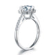 Flower Wedding Ring Solid 925 Sterling Silver Simulated Diamond