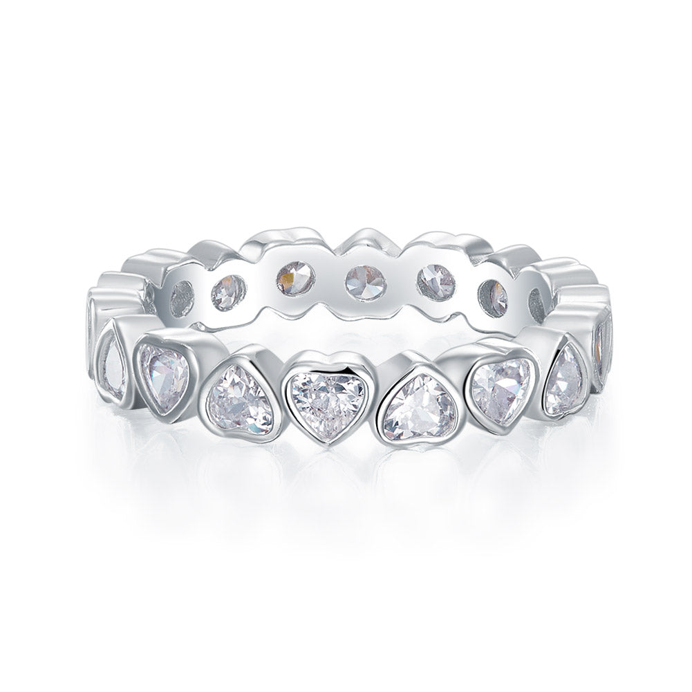 Eternity Wedding Band Heart Stacking Ring - View 2 | SelinJewels