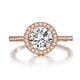 925 Sterling Silver Wedding Engagement Rose Gold Plated Ring Simulated Diamond