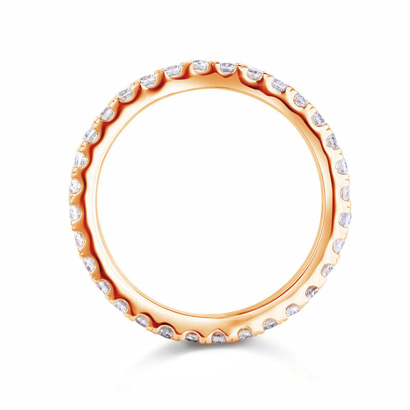 Eternity Ring Rose Gold Plated Wedding Band - View 3 | SelinJewels