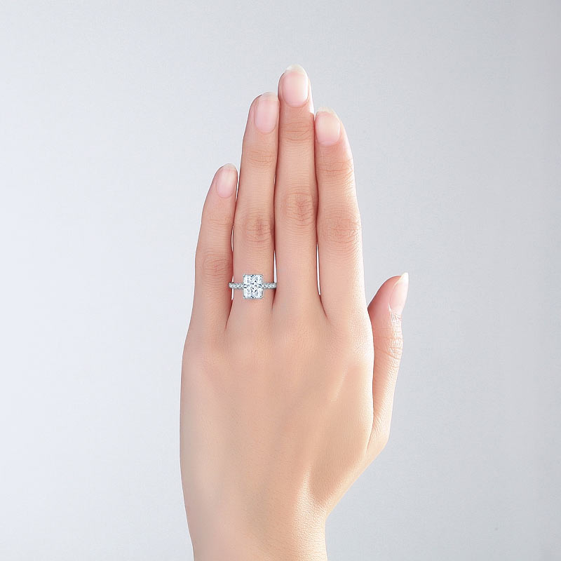 3 Carat Simulated Diamond Engagement Ring 925 Sterling Silver
