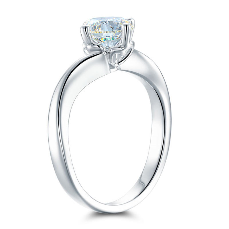1 Carat Moissanite Diamond Swirl Solitaire Ring - View 3 | SelinJewels