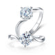 1 Carat Moissanite Diamond Swirl Solitaire Engagement 925 Sterling Silver Ring
