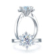 1 Carat Moissanite Diamond Flower Engagement 925 Sterling Silver Ring