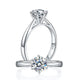 1 Carat Moissanite Diamond Classic 6 Claws Engagement 925 Sterling Silver Ring