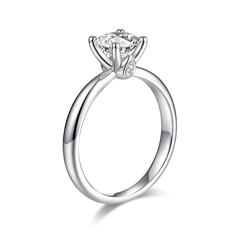 1 Carat Moissanite Diamond Ring Wedding Engagement 925 Sterling Silver
