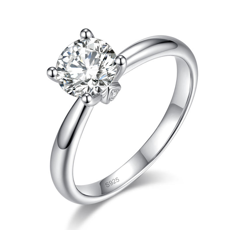 1 Carat Moissanite Diamond Ring Wedding Engagement 925 Sterling Silver