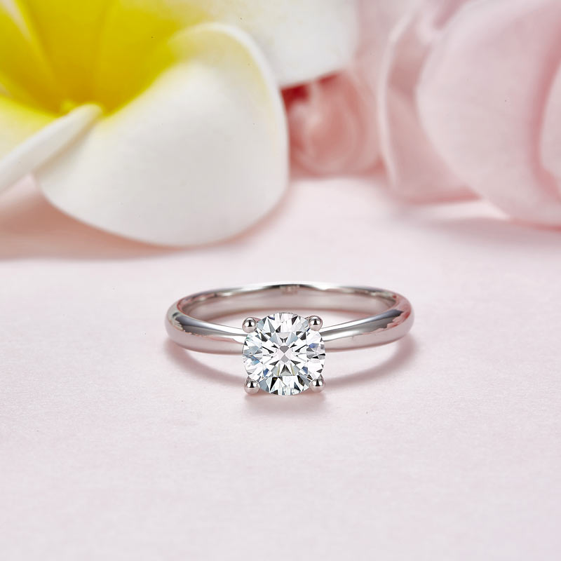 1 Carat Moissanite Diamond Ring Wedding Engagement - View 3 | SelinJewels