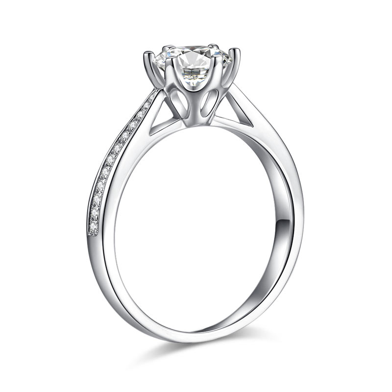 1 Carat Moissanite Diamond Ring Engagement 925 Sterling Silver