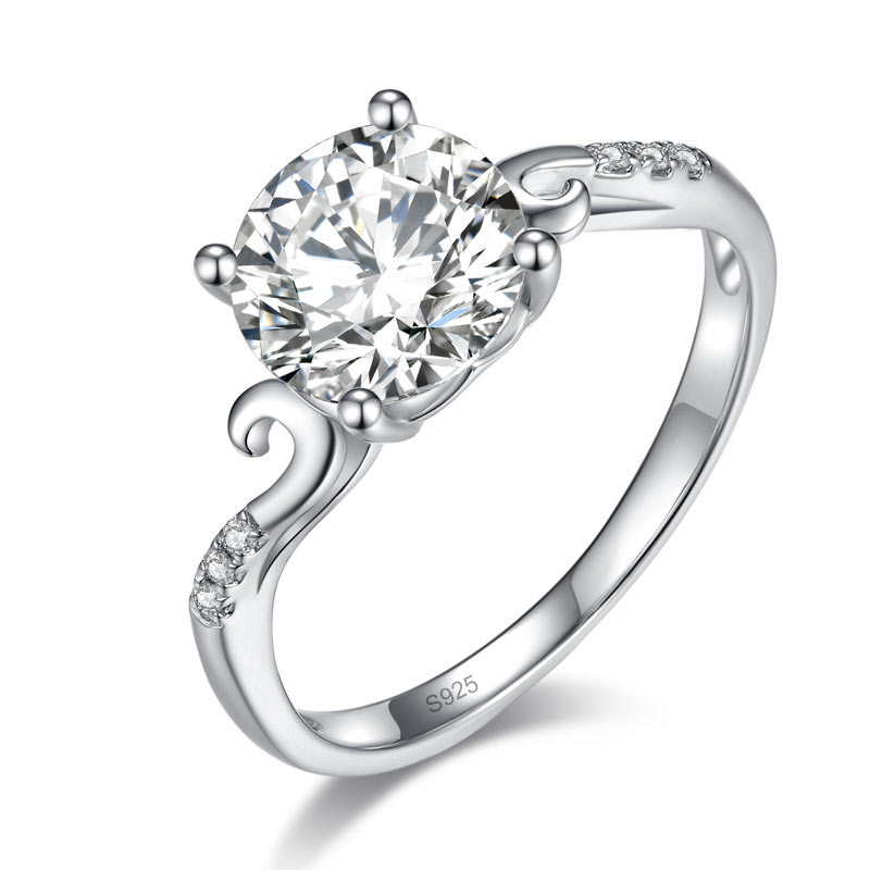 2 Carat Moissanite Diamond Wedding Engagement Ring 925 Sterling Silver
