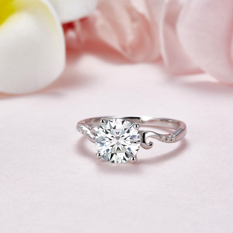 2 Carat Moissanite Diamond Wedding Engagement Ring - View 3 | SelinJewels