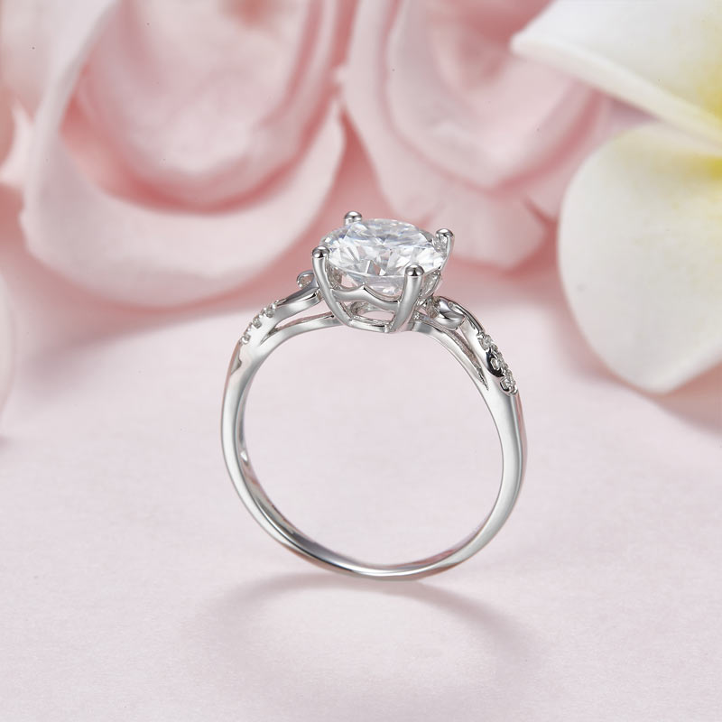 2 Carat Moissanite Diamond Wedding Engagement Ring 925 Sterling Silver