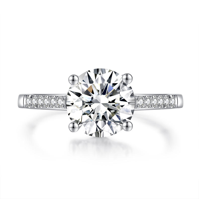 2 Carat Moissanite Diamond Engagement Ring 925 Sterling Silver