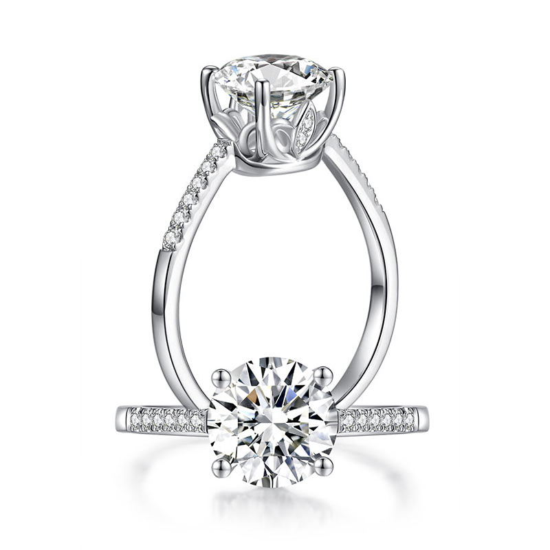 2 Carat Moissanite Diamond Engagement Ring 925 Sterling Silver | SelinJewels