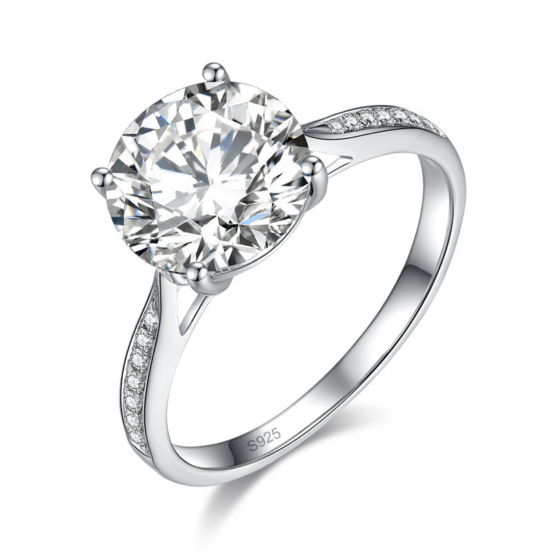 3 Carat Moissanite Diamond Luxury Ring Engagement 925 Sterling Silver