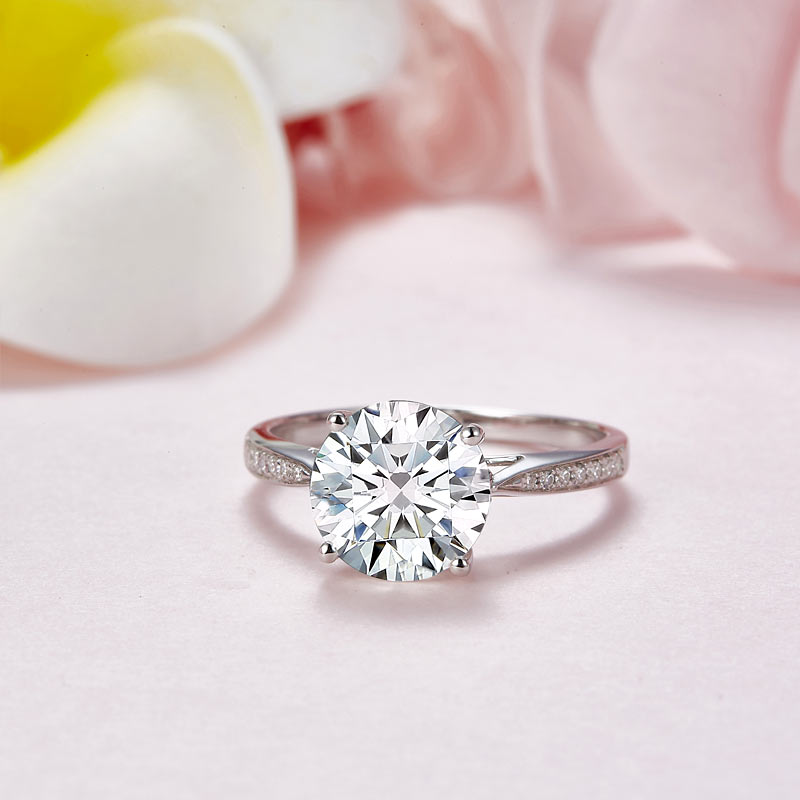 3 Carat Moissanite Diamond Luxury Engagement Ring - View 3 | SelinJewels