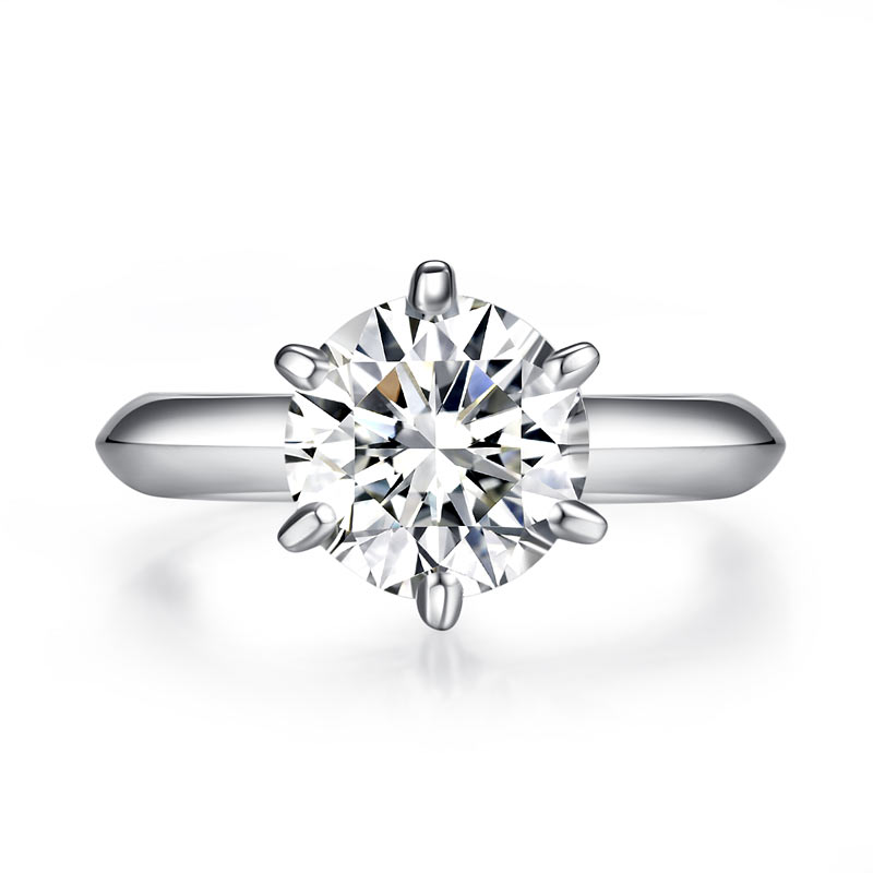 3 Carat Moissanite Diamond Luxury Ring 6 Claws Engagement 925 Sterling Silver