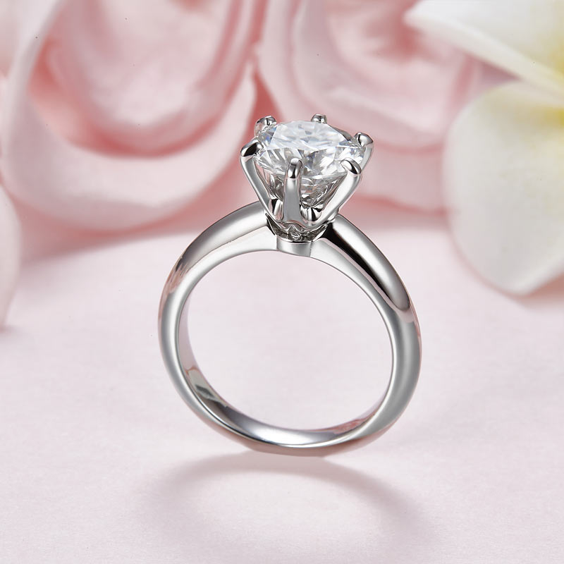 3 Carat Moissanite Diamond Luxury Ring 6 Claws Engagement 925 Sterling Silver