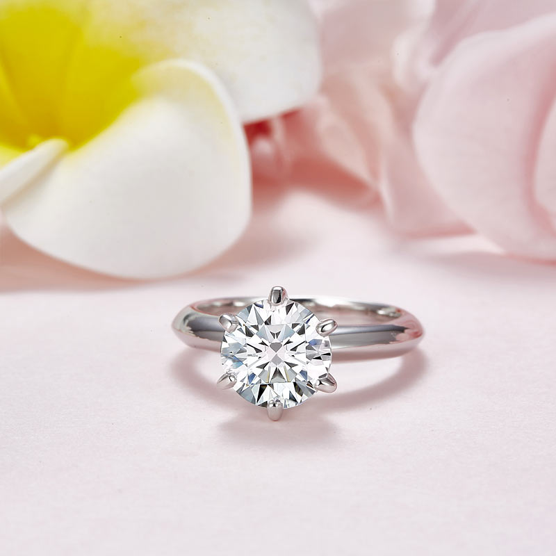 3 Carat Moissanite Diamond Luxury Ring 6 Claws - View 3 | SelinJewels