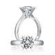1.5 Carat Moissanite Diamond Ring Heart Shape Prong 925 Sterling Silver