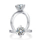 1.5 Carat Moissanite Diamond Ring Heart Shape Prong 925 Sterling Silver